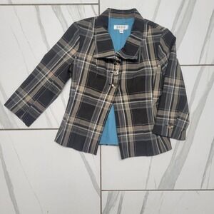 y2k classic brown black academia cropped Blazer Size 2